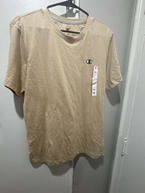 Champion Logo Graphic T-Shirt Tan Size XS